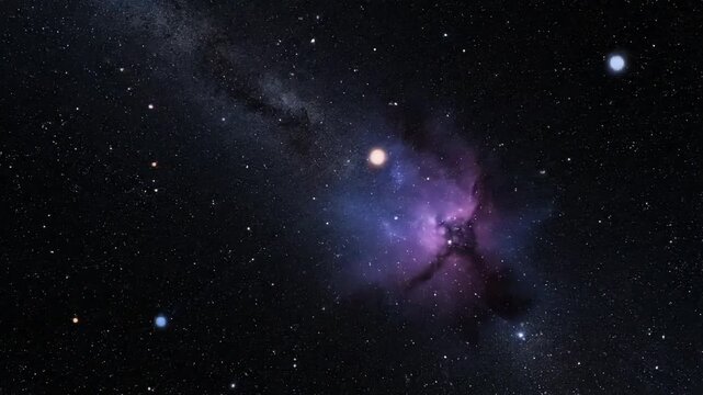 Vibrant nebula glows with cosmic wonder in a vast starry expanse