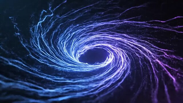 Mysterious swirling vortex of glowing energy and particles in deep space