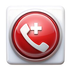 Obraz premium 3d glowing red hospital nurse call button icon urgent medical alert assistance request