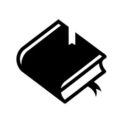 Silhouette book with bookmark minimal education reading concept clean vector illustration with white background