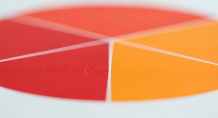 Close-up of red and orange color chart with segments