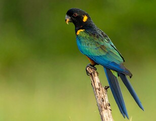 Fototapeta premium Vibrant parrot perched on branch