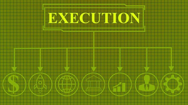 execution concept depicting business process , business insights from large data sets,A business professional&rsquo;s hand initiates a strategy execution step on a digital interface symbolizing decision 4K,