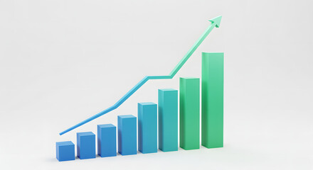 business graph on white background