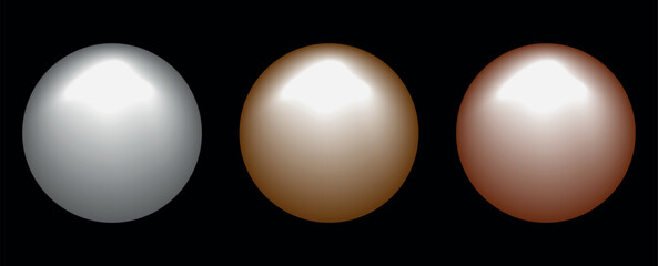 Glossy Glass Buttons in Circle Sphere Design with Colorful Internet Symbols and Shiny Reflection Vector Illustration