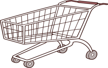shopping cart isolated on white