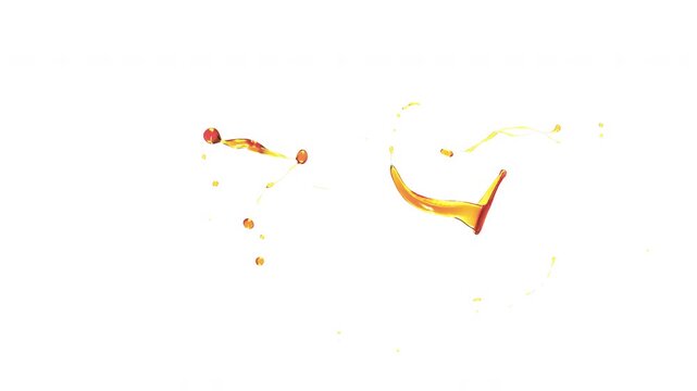 Oil Splash, 3D Render ,With Alpha Matte	
