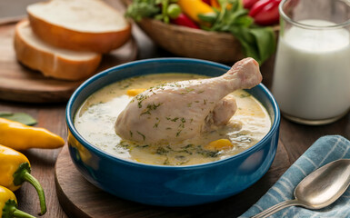 Aj&iacute; de gallina is a chicken stew with cream, yellow chili, bread and milk.
