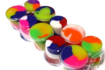 Vibrant Play Dough Pots Swirled with Colorful Designs and Textures