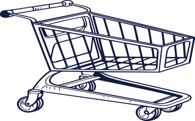 shopping cart isolated on white