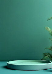 empty white plate on a green wall