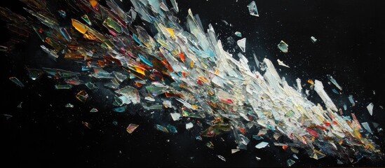 Shards cascade across void