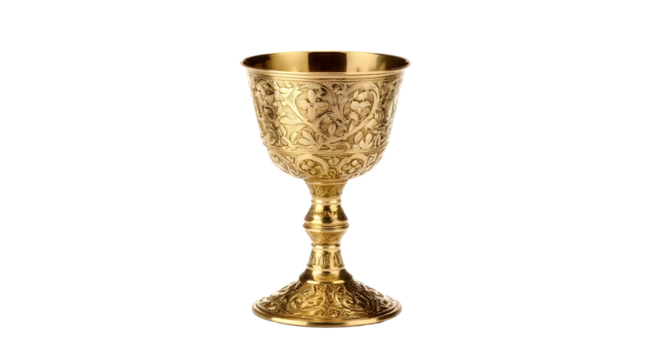 featuring an old medieval drinkware object with shiny metal details. This vintage or ancient trophy, grail, or bowl is perfect for wine, alcohol, or ceremonial use, with elegant decoration, - Powered by Adobe