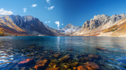 The Changbaishan Tianchi: A Majestic Volcanic Crater Lake on the China-North Korea Border in Jilin, China—Boasting Crystal-Clear Blue Water, Surrounded by Snow-Capped Peaks & Coniferous Forests, Ideal