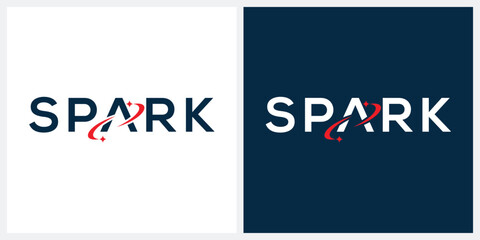Spark logo graphic vector, wordmark design vector template