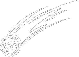 Simple Handdrawn Comet Celestial Object Space Element Astronomy Graphic