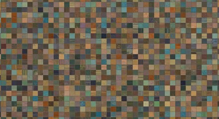 Abstract mosaic geometric pattern small square tiles vibrant mixed colors intricate. 