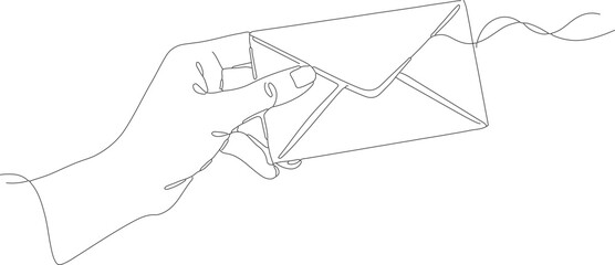 Simple Line Drawing of Origami Paper Boat in Hand Graphic Illustration