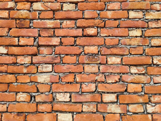 Weathered Red Brick Wall Texture
