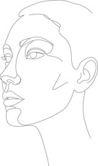 Minimalist Dotted Line Woman Face Profile Artistic Lineart Illustration