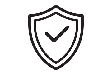 Security shield check mark icon vector protection and approved