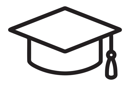 Graduation Cap with Hanging Tassel Icon Design