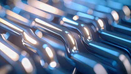 Metallic heating pipes arranged in engineering structure, photographed with artistic modern composition, industrial mechanical detail highlighted with technical aesthetic atmosphere.