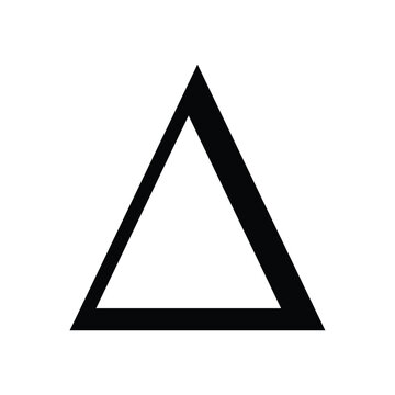 Bold black delta symbol icon simple geometric shape upward facing triangle vector