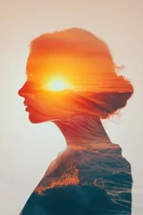 Surreal Double Exposure Portrait of Woman with Ocean Waves © Terry