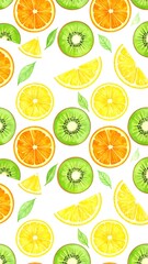 Watercolor fruit slices pattern (2)