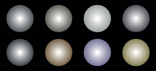 Round Shiny Ball Buttons with Reflection and Glossy 3D Style for Web, Internet, and Mobile App Icons Vector Set