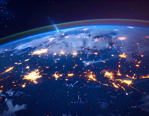 Glowing Digital World Network Illustration_