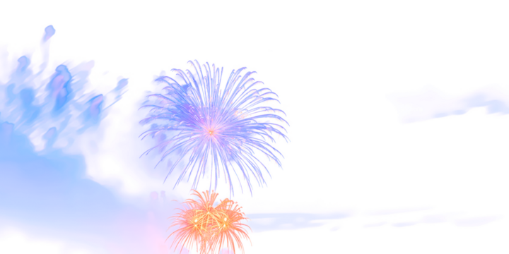 Celestial Fireworks: A vibrant display of fireworks bursts across the clear sky, their colorful explosions a spectacle of joy and celebration.fireworks for diwali, new year, transparent , PNG