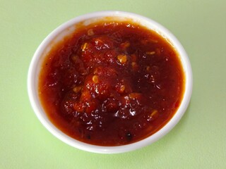 Close Up of Spicy Chili Sauce. Sambal belacan