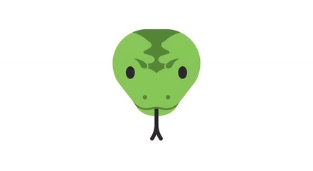Green snake head illustration on white background