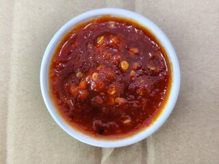 Close Up of Spicy Chili Sauce. Sambal belacan