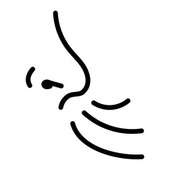 Deep Breathing Inhale simple line icon