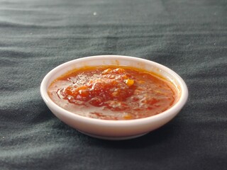 Close Up of Spicy Chili Sauce. Sambal belacan