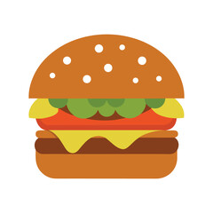 hamburger on white background