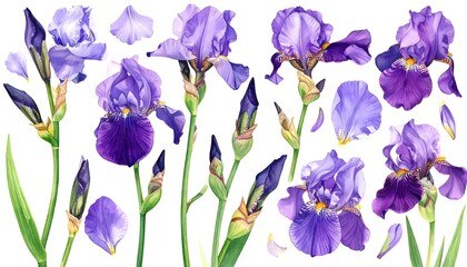 Vibrant Purple And Lavender Irises