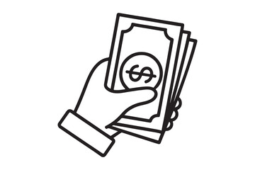 kickback cash icon sign vector on white background    