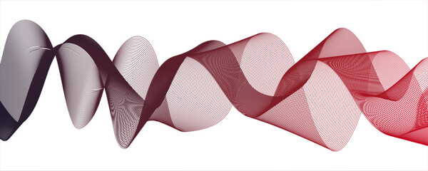 Abstract modern background with flowing wave lines in gradient shades of maroon and aqua. smooth, curved,technology, data science, business wave line background. Curved wavy line smooth.