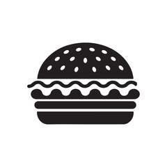 Burger icon isolated on white background, a delicious and popular fast food