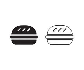 Hamburger burger sandwich icon vector design on clean background