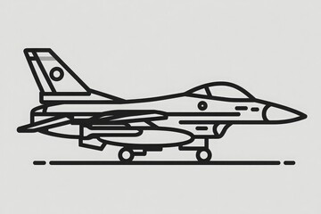 A sleek jet aircraft is showcased on a runway, demonstrating its military prowess. The design features sharp lines and distinct markings, emphasizing speed and agility.