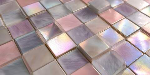Pastel Cube Tile Pattern with Organic Imperfections for Modern Home Decor