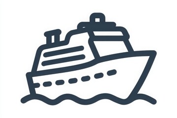 A large cruise ship moves gracefully on the ocean, surrounded by clear blue water under a bright sun. The scene suggests a peaceful day at sea, perfect for a vacation.