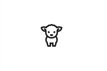 Naklejka premium A charming cartoon sheep stands upright with a simple and clean style. This adorable character features big eyes and a cheerful expression, making it ideal for childrens illustrations or decor.