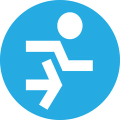 Fototapeta premium emergency exit sign on blue background