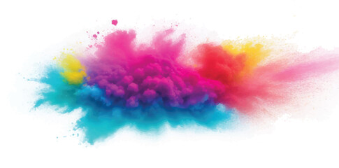 Abstract Bright Watercolor Splash Splatter Texture with Rainbow Brush Stroke Stains on White Background for Artistic Modern Creative Design